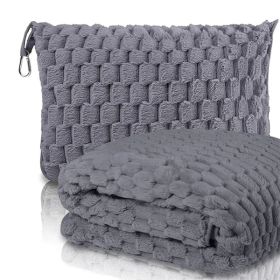 Tlanket- Clip On Travel Pillow (Option: Gray)
