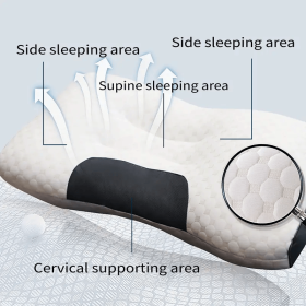 3D Knitted Cotton Massage Pillow(1pack) (Color: White)
