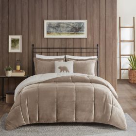 Plush to Sherpa Down Alternative Comforter Set (Color: as Pic)